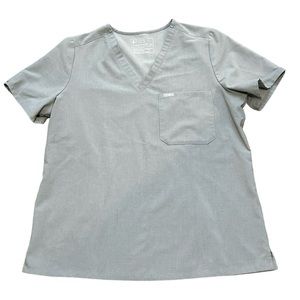 FIGS Light Grey Catarina One-Pocket Scrub Top